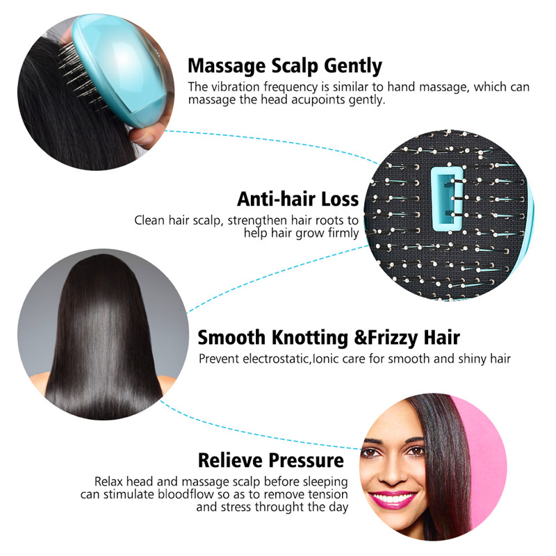 Φορητή ηλεκτρική ιοντική βούρτσα μαλλιών Mini Anti-Static Hair Massage Comb Magic Beauty Brush Comb Home Travel Hair Styling Tool