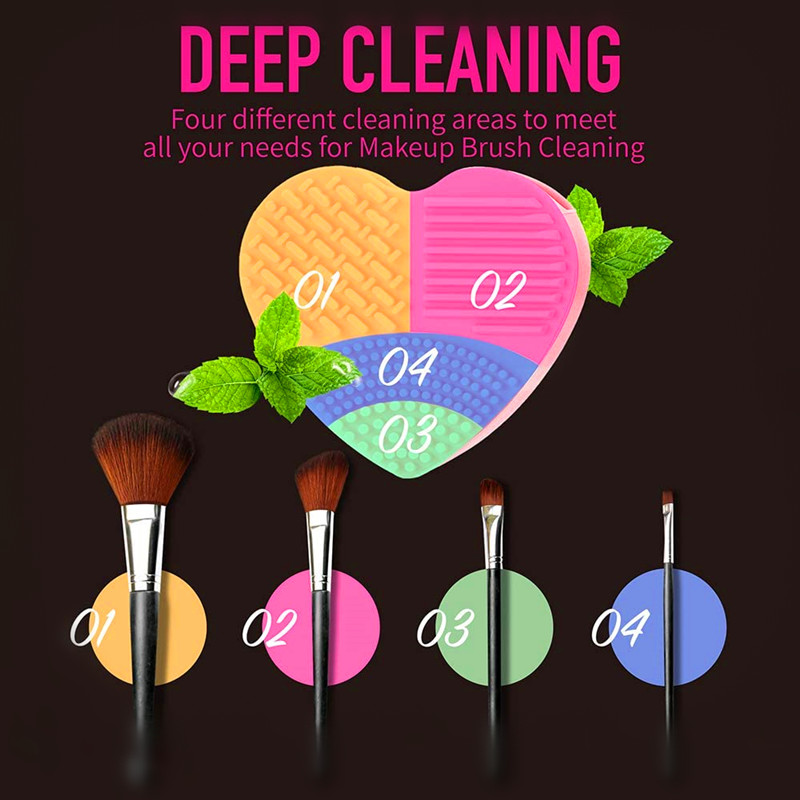 Συσκευή καθαρισμού μακιγιάζ, καθαρισμός χρωμάτων, Silicone Glove and Makeup Sponger Blender, τέλειος σύντροφος για τα ταξίδια σας - Πακέτο τριών