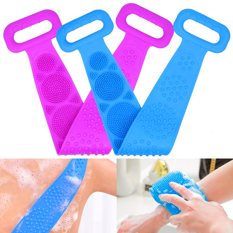 2 Pack Silicone Bath Brush Body Scrubber Exfoliating Back Washer Scrub Μαλακή Ζώνη για Γυναίκες Άνδρες Βαθύ Καθαρό Μασάζ Δέρματος