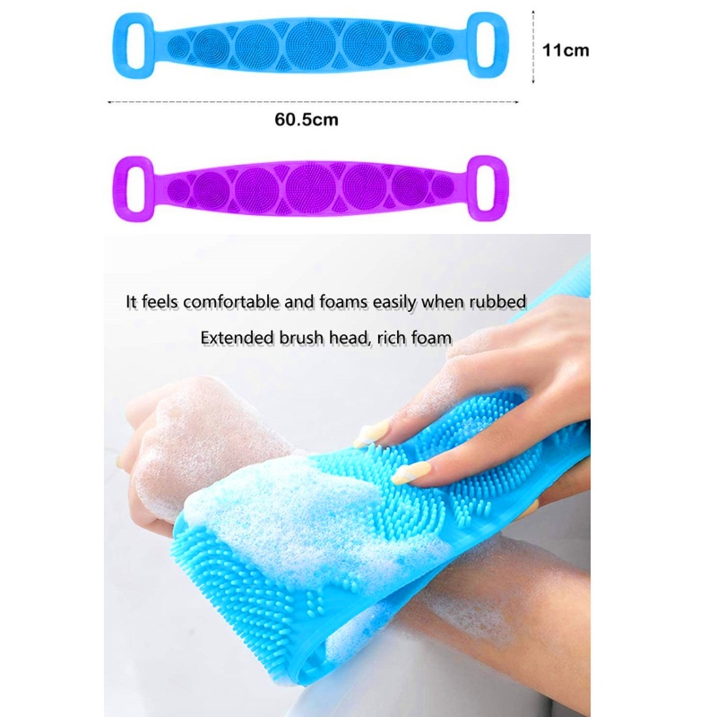 2 Pack Silicone Bath Brush Body Scrubber Exfoliating Back Washer Scrub Μαλακή Ζώνη για Γυναίκες Άνδρες Βαθύ Καθαρό Μασάζ Δέρματος