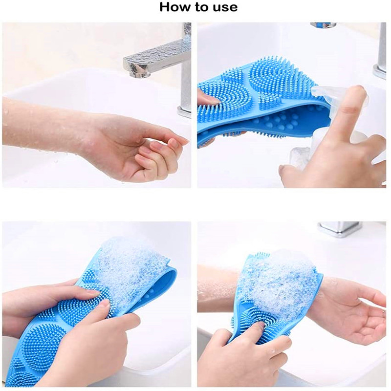 2 Pack Silicone Bath Brush Body Scrubber Exfoliating Back Washer Scrub Μαλακή Ζώνη για Γυναίκες Άνδρες Βαθύ Καθαρό Μασάζ Δέρματος