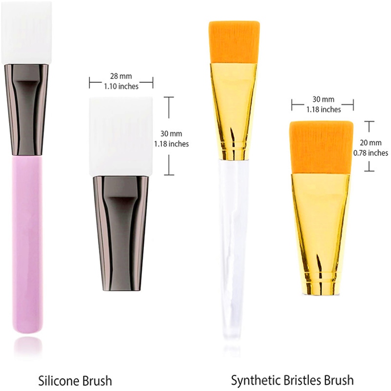 BEALUXUR 2τμχ Βούρτσα Προσώπου Μάσκας Προσώπου για Clay Mud Charcoal Face Eye Nose Σώμα Χωρίς χάος DIY Home Spa Applicator (Πινέλο Σιλικόνης και Πινέλο Συνθετ...