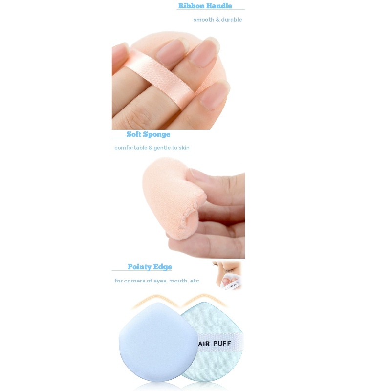 Velour Puff make up Power Puffs Sponge with Air Cushion Puff Set Fluffy Powder Puff Round Sponge Cosmetic Water Drop Powder Puff Latex Free Foundation Sponge Face Puff for Dry and Wet Use