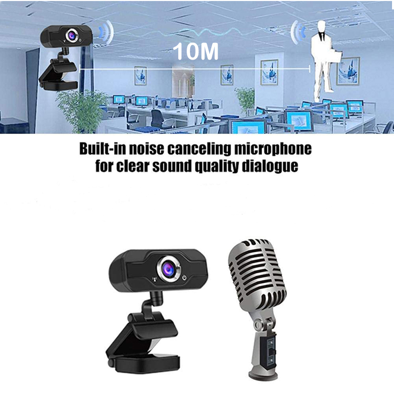 HD 1080P Webcam PC Laptop Web Camera,110 176· Wide-Angle με USB 2.0 Video Recorder Live Broadcast Camera Build-in Microphone