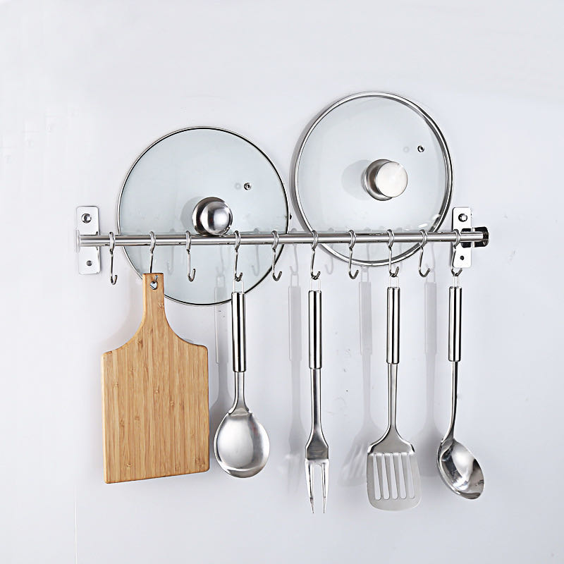 Αφαιρούμενοι γάντζοι από ανοξείδωτο ατσάλι Κουζινάκι κρεμαστός σκεύος με διπλή ράβδο κρεμάστρα