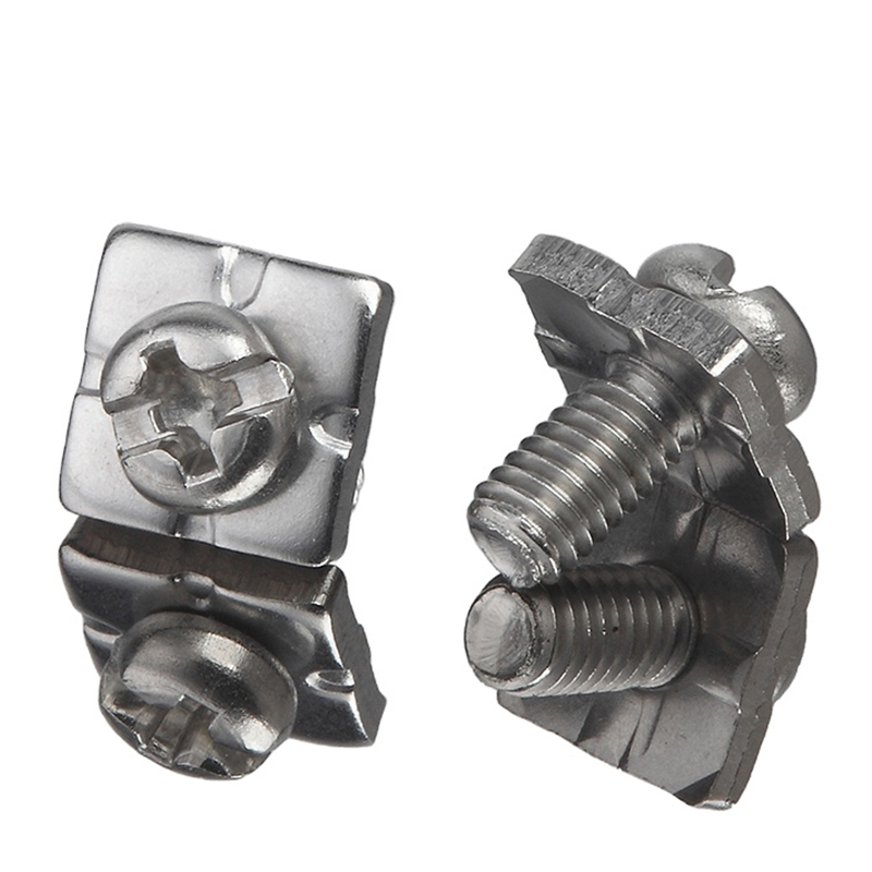 Απλό ανοξείδωτο ατσάλι SS κεφαλή σταυρωτή βίδα συνδυασμού με τετραγωνικό πλυντήριο