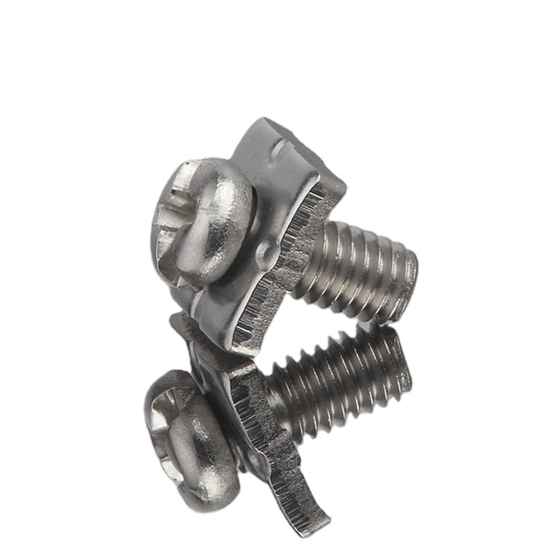 Απλό ανοξείδωτο ατσάλι SS κεφαλή σταυρωτή βίδα συνδυασμού με τετραγωνικό πλυντήριο