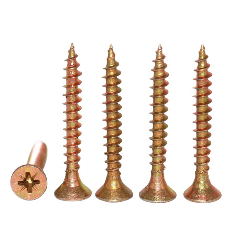 C1022 Yellow Zinc Phosphate Coating Countersunk Head CSK Pozi Drive Βίδες μοριοσανίδας