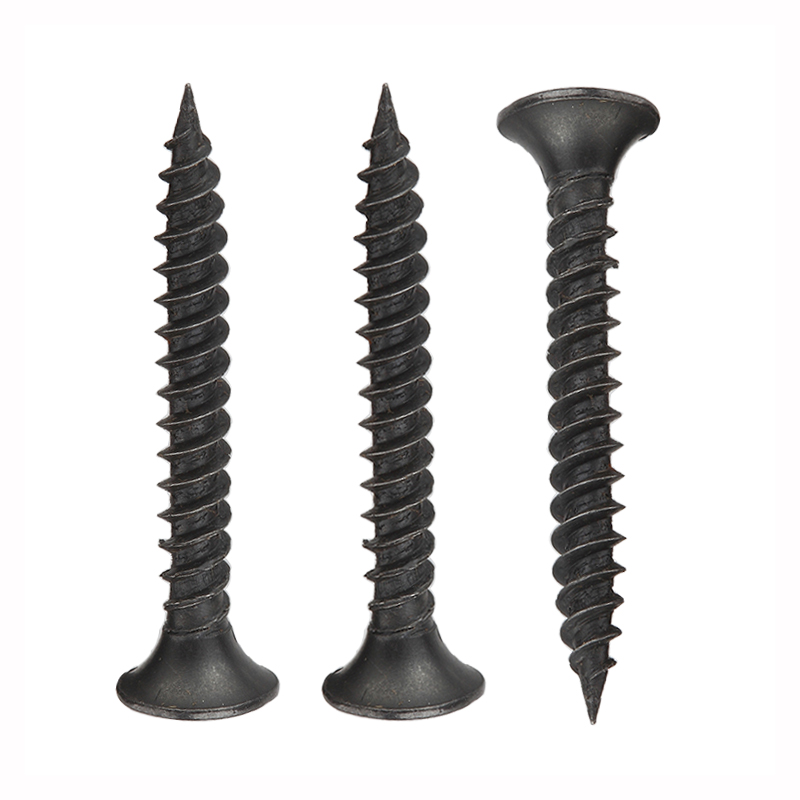 Μαύρες φωσφορισμένες κεφαλές από ανοξείδωτο ατσάλι με λεπτές βίδες αυτοκόλλητες βίδες