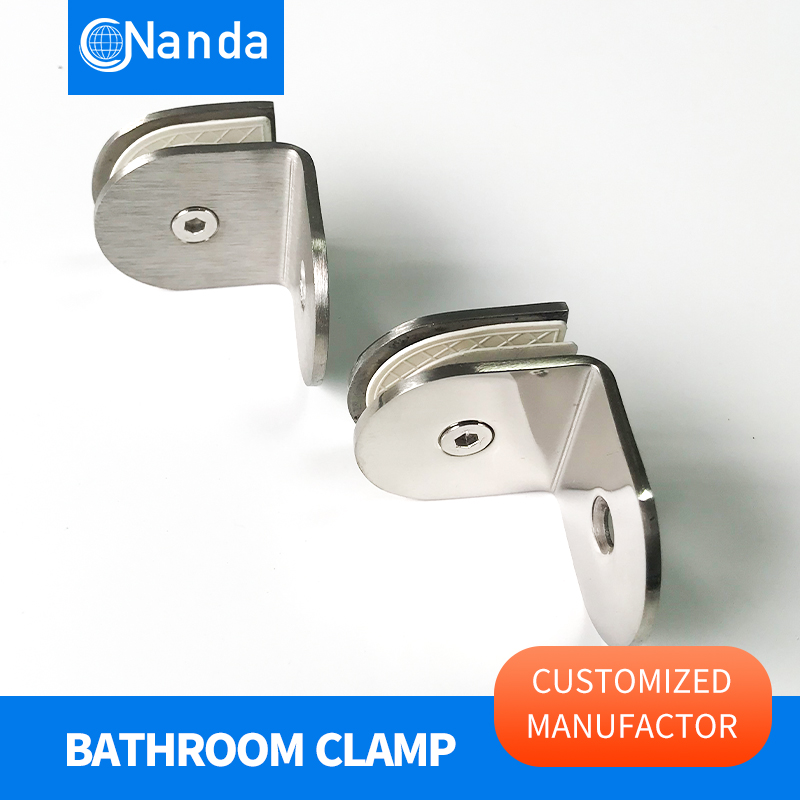 Εργοστασιακή άμεση πώληση από ανοξείδωτο χάλυβα γυαλί σταθερό κλιπ γυάλινο διαμέρισμα γωνίας κωδικός τοίχου κλιπ 90 μοίρες μονόπ...