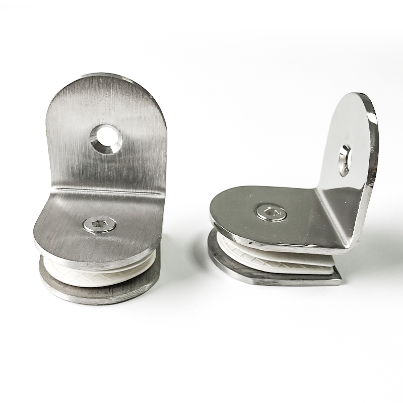 Εργοστασιακή άμεση πώληση από ανοξείδωτο χάλυβα γυαλί σταθερό κλιπ γυάλινο διαμέρισμα γωνίας κωδικός τοίχου κλιπ 90 μοίρες μονόπ...