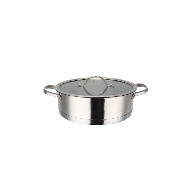 ανοξείδωτο χάλυβα κατσαρόλας με καπάκι