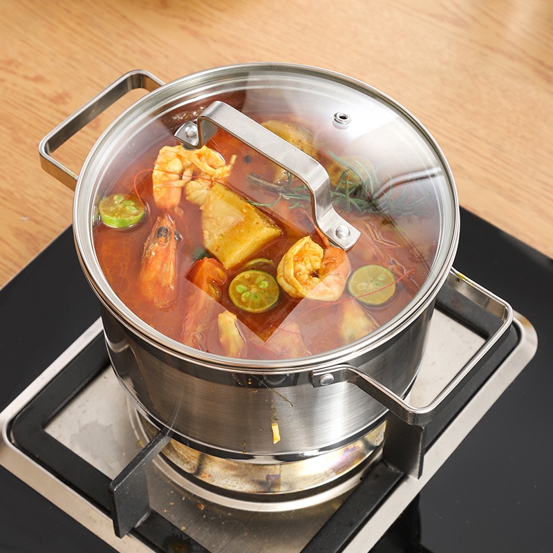 κατσαρόλα από ανοξείδωτο χάλυβα με καλύμματα καπάκιων