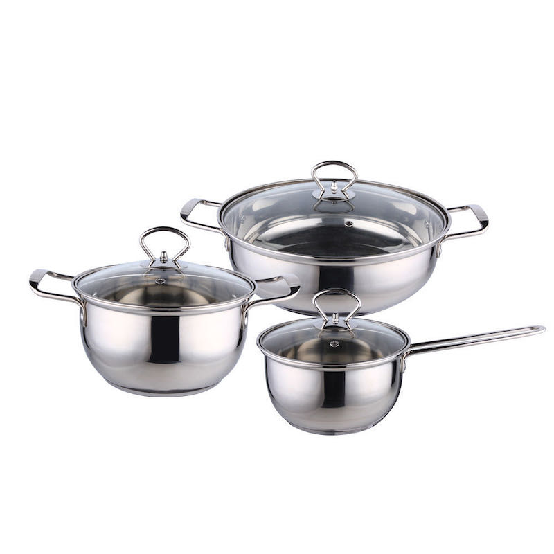 Σύνολο κατσαρόλας από ανοξείδωτο χάλυβα