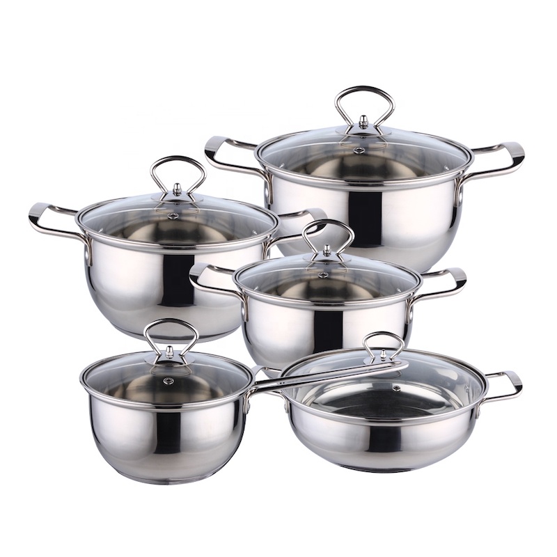 Σύνολο κατσαρόλας από ανοξείδωτο χάλυβα