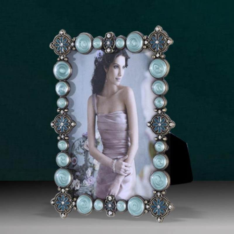 6-ιντσών, 7-ιντσών, δέκα ιντσών μεταλλική κορνίζα φωτογραφία, μαλακό γαμήλιο πλαίσιο, τοποθετημένο σε κυάνιο