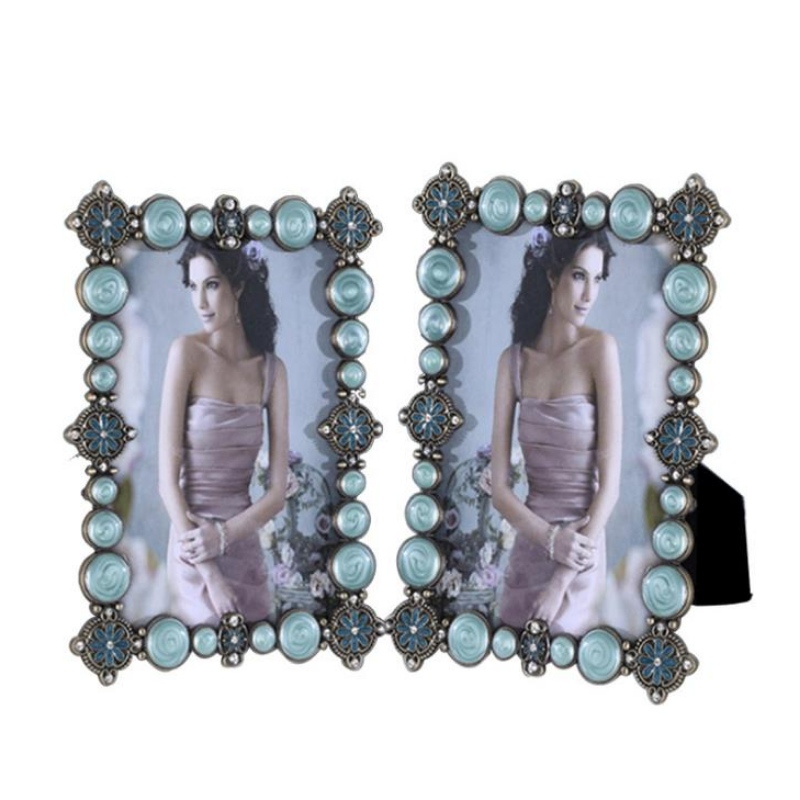 6-ιντσών, 7-ιντσών, δέκα ιντσών μεταλλική κορνίζα φωτογραφία, μαλακό γαμήλιο πλαίσιο, τοποθετημένο σε κυάνιο