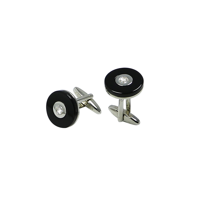 Μαύρες Αγκάθα και Κρύσταλλοι Halo Cuff Links
