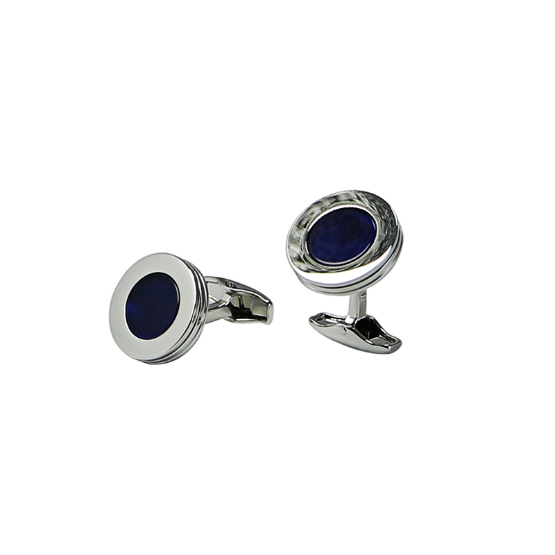 Blue Cat s Eye Round Προσαρμοσμένες συνδέσεις Cuff