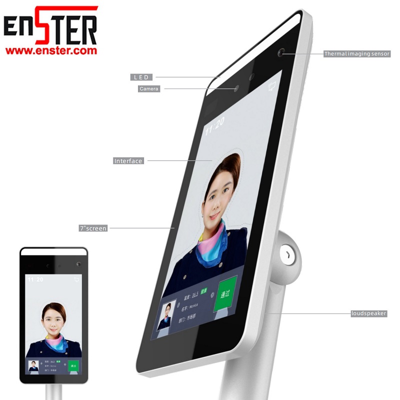 Πρόσωπο αναγνώρισης θερμοκρασίας ανίχνευση 7ιντσών έξυπνη θερμική φωτογραφική μηχανή απεικόνισης