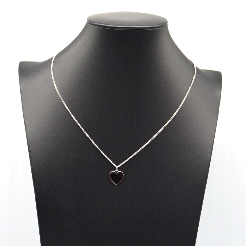 Κολιέ μενταγιόν σε σχήμα καρδιάς από ανοξείδωτο ατσάλι rfbnck0177
