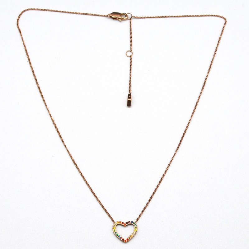 Κολιέ κολιέ από ανοξείδωτο ατσάλι σε σχήμα καρδιάς από πέτρινο κολιέ rfbnck1111