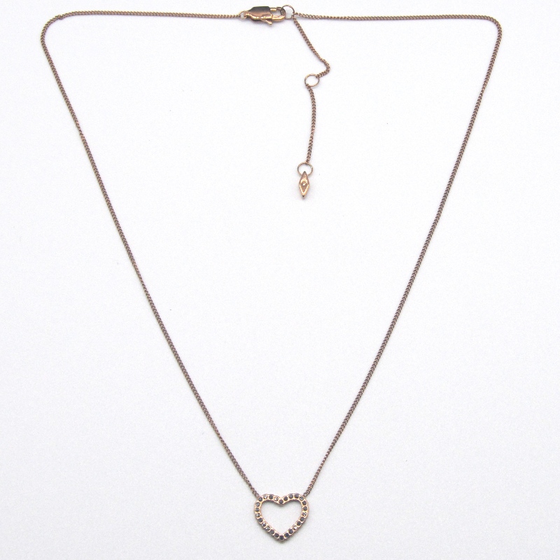 Κολιέ κολιέ από ανοξείδωτο ατσάλι σε σχήμα καρδιάς από πέτρα μενταγιόν rfbnck1567