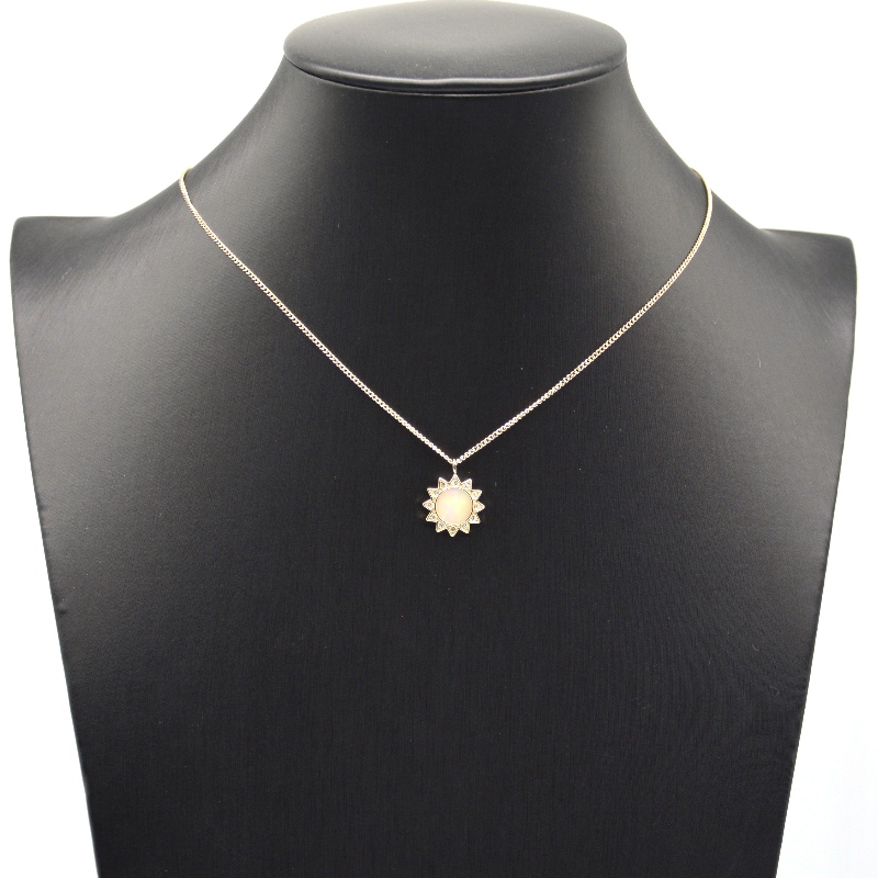 Λίθο κολιέ από στύλο από ανοξείδωτο χάλυβα rbnck1347