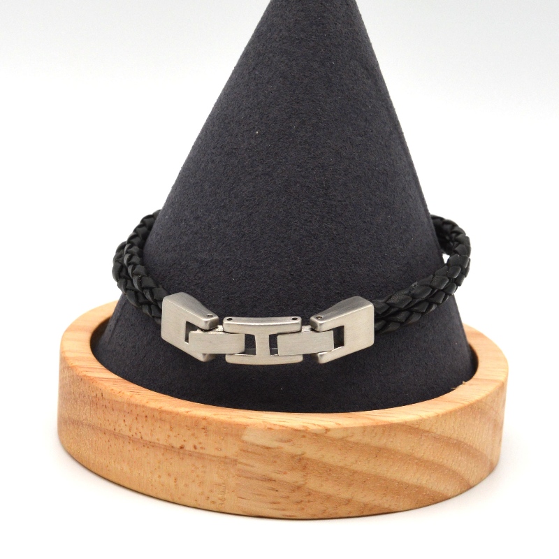 Εξαρτήματα δερμάτινου βραχιολιού από ανοξείδωτο χάλυβα rbbg1223