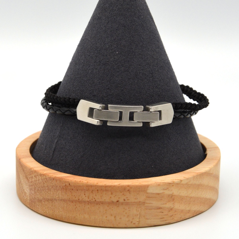 Δερμάτινο βραχιόλι αξεσουάρ ανοξείδωτου