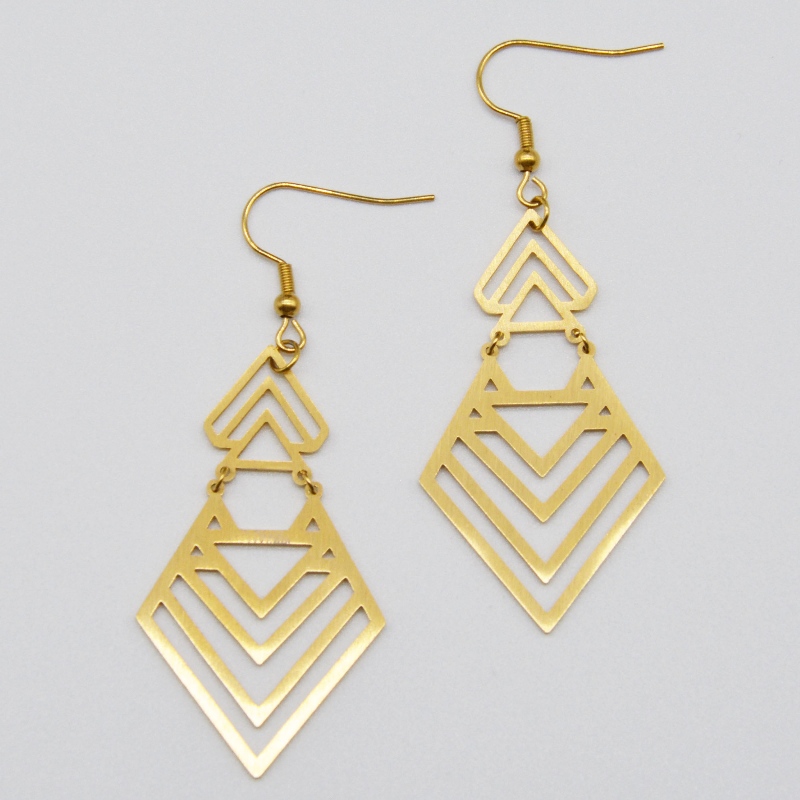 Κοίλη σκουλαρίκια από ανοξείδωτο ατσάλι και σκουλαρίκια rfbear1555