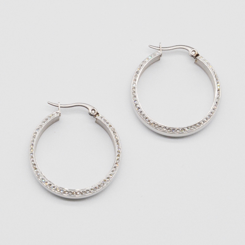 Από ανοξείδωτο χάλυβα στρογγυλό κολλώδες πέτρινο σκουλαρίκι rfber0020