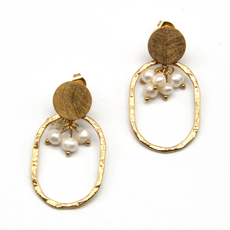 Περλ σκουλαρίκια από ανοξείδωτο ατσάλι, κοσμήματα μόδας, κοσμήματα μόδας, μαργαριταρένια κοσμήματα.