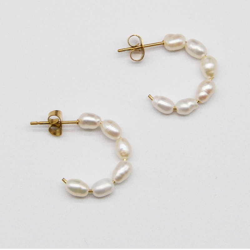 Περλ σκουλαρίκια από ανοξείδωτο ατσάλι, κοσμήματα μόδας, κοσμήματα μόδας, μαργαριταρένια κοσμήματα