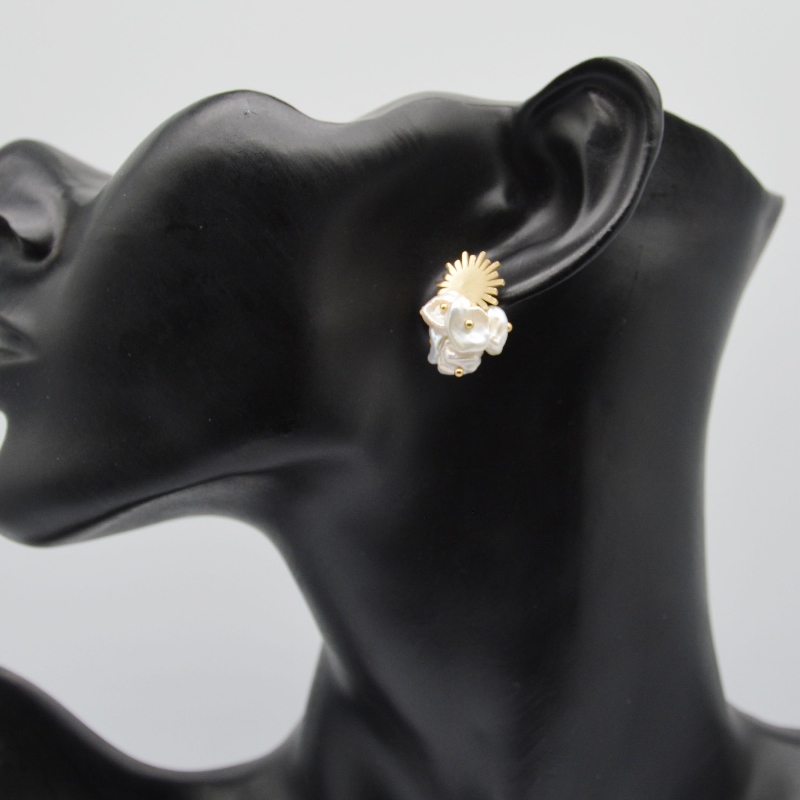 Άνοιγμα χάλυβα Περλ σκουλαρίκια, κοσμήματα μόδας, κοσμήματα μόδας, μαργαριταρένια κοσμήματα