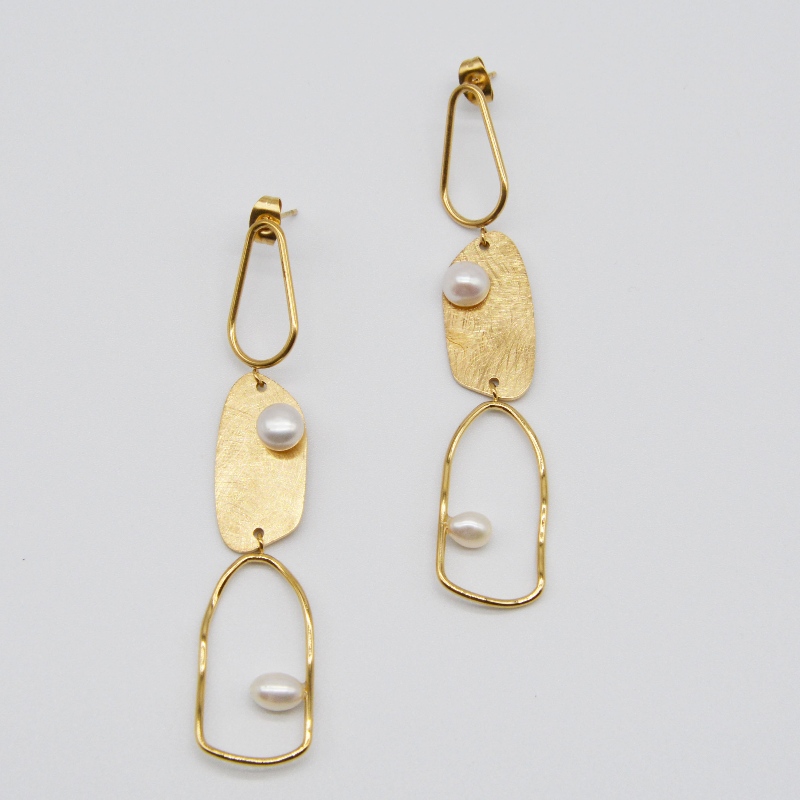 Περλ σκουλαρίκια από ανοξείδωτο ατσάλι, κοσμήματα μόδας, κοσμήματα μόδας, μαργαριταρένια κοσμήματα