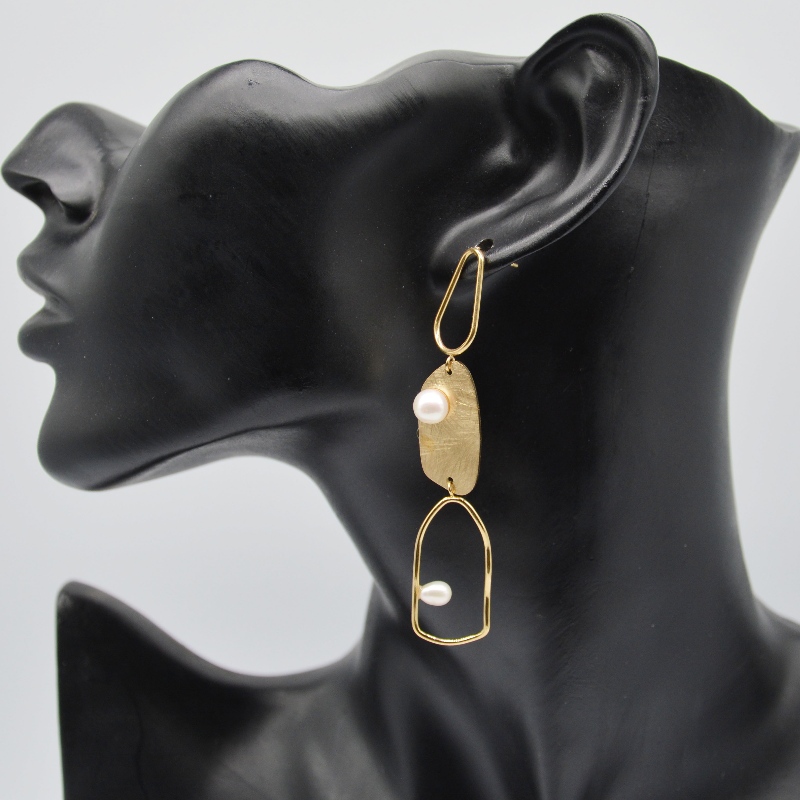 Περλ σκουλαρίκια από ανοξείδωτο ατσάλι, κοσμήματα μόδας, κοσμήματα μόδας, μαργαριταρένια κοσμήματα