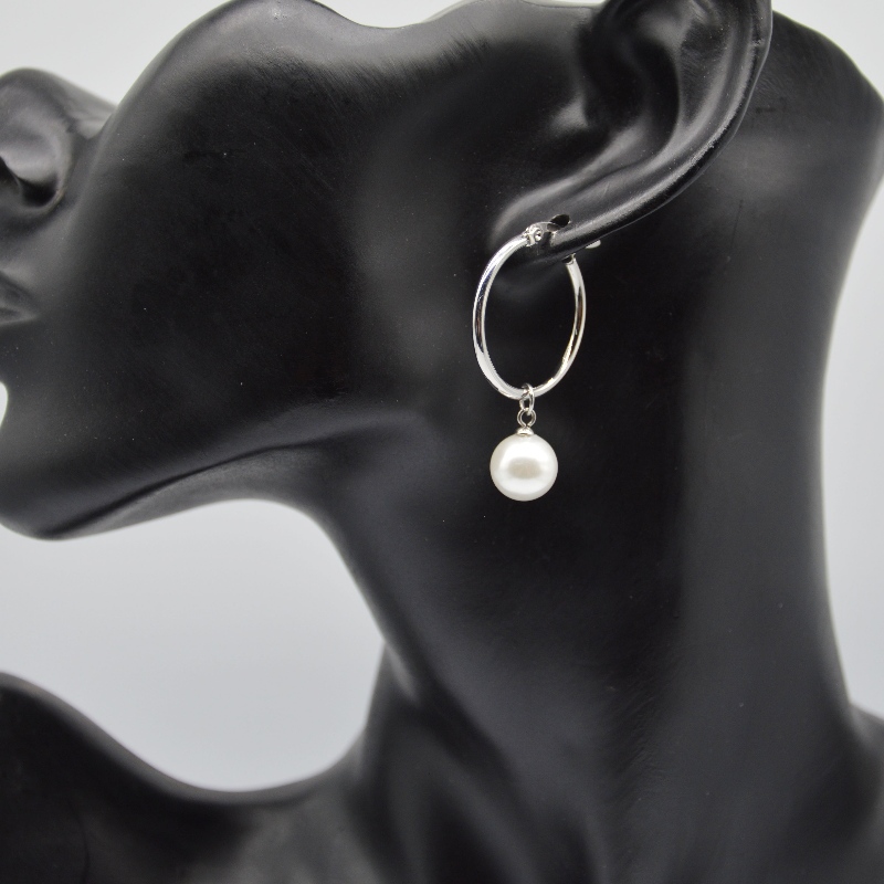 Περλ σκουλαρίκια από ανοξείδωτο ατσάλι, κοσμήματα μόδας, κοσμήματα μόδας, μαργαριταρένια φωτοφόρα 1466