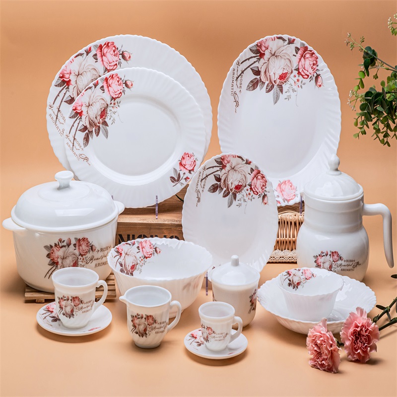 58L και Spining Dinnerware Set Heat Resistant Opal Glassware