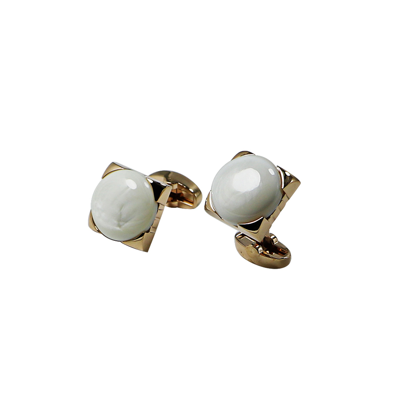 Μητέρα του Pearl Gold Plated Square Shrits Cuff Links