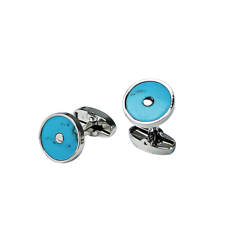 Turkuise Classic Round Cuff Links
