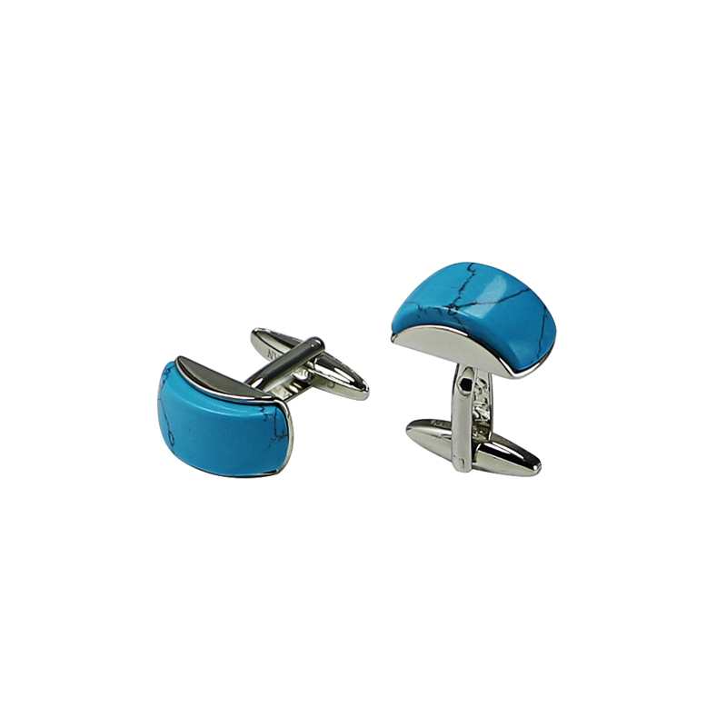 Mens Turkoise Domed Recchall Cuff Links
