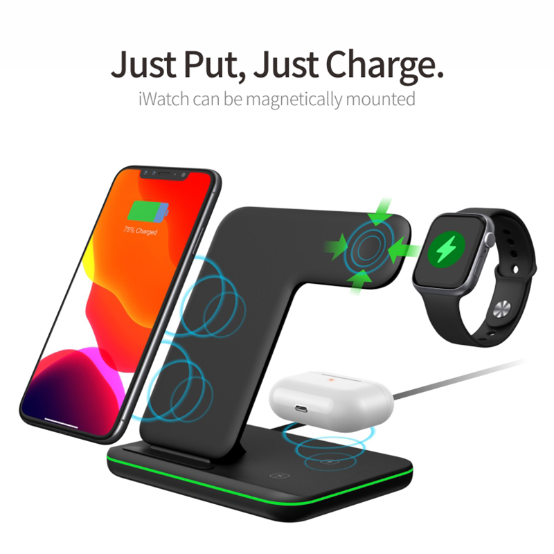 3in1 Wireless Charger Συμβατό για iPhone iWatch
