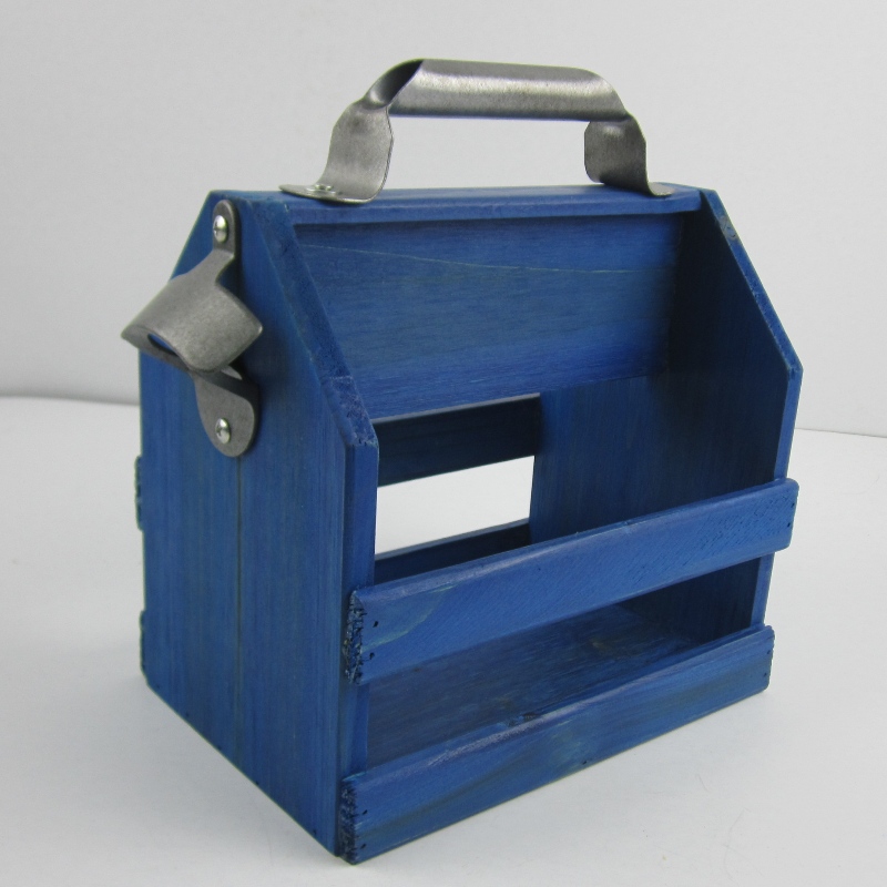 6-Pack Ξύλινο Μπουκάλι Μπύρας Caddy με ανοιχτήρι