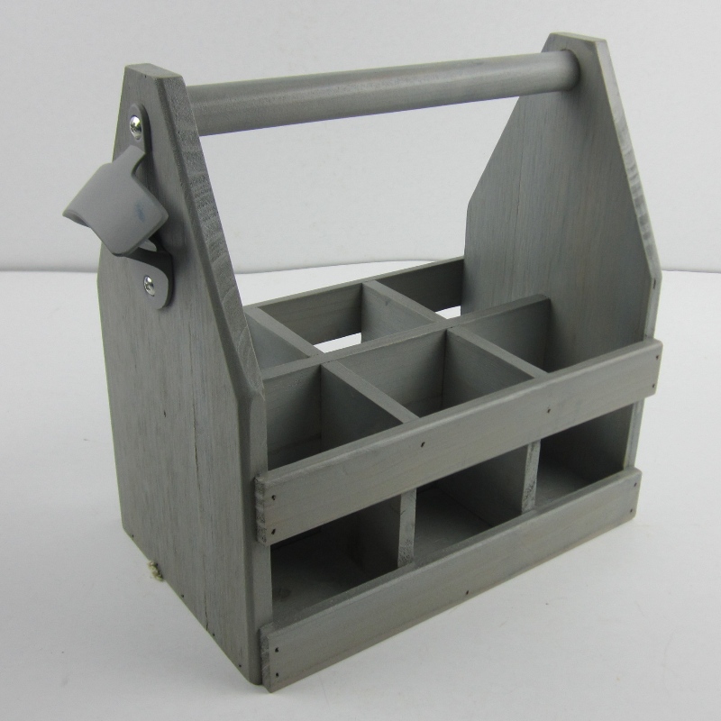 6-Πακ Wooden Beer Carrier Beer Bottle Caddy με Opener