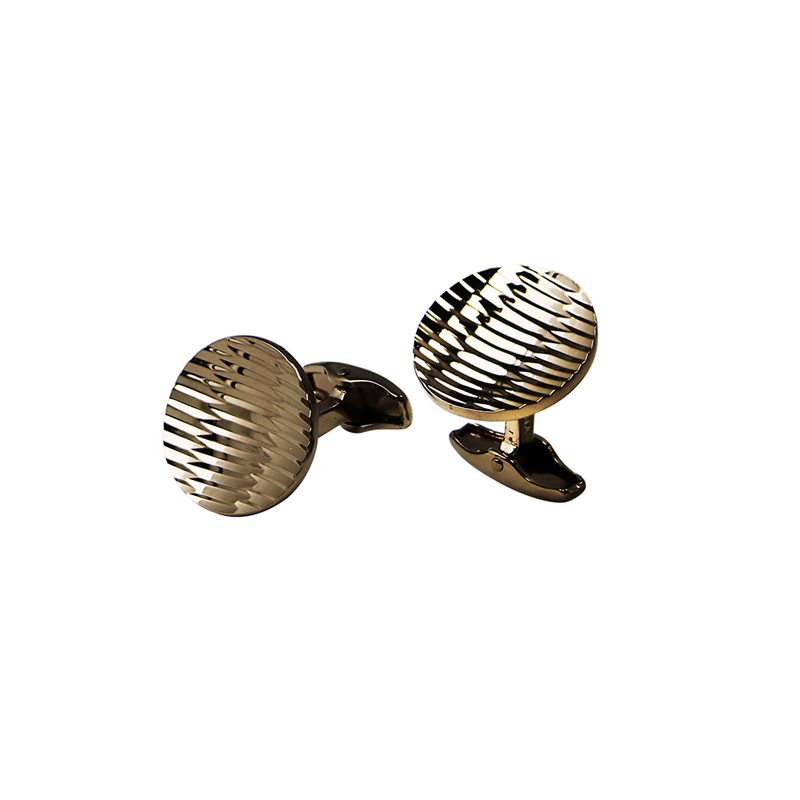 Ρόουζ Γκολντ Plated Stripes Unique Cuff Links
