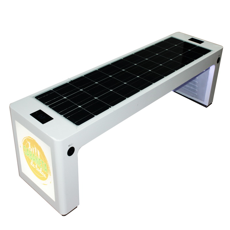 Best Design White Color Solar Power Mobile Charging WiFi Hotpot Smart Garden Bench