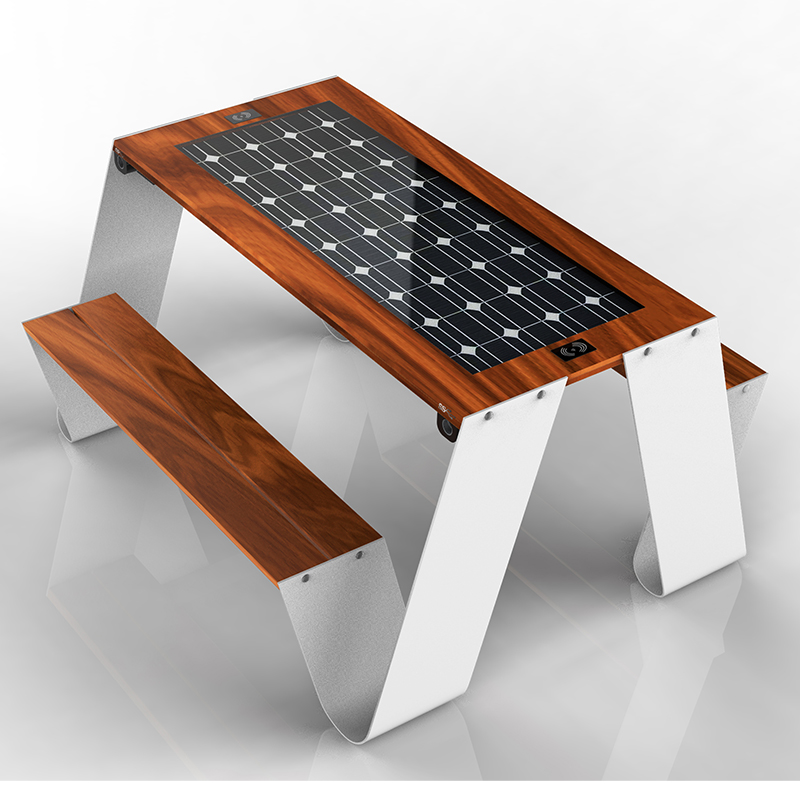 Φορτιστής τηλεφώνου USB Έπιπλα εξωτερικού χώρου Έπιπλα Solar Powered Smart Panel