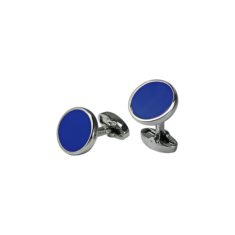 Μπλε σμάλτο Silvertone Classic Cuff Links