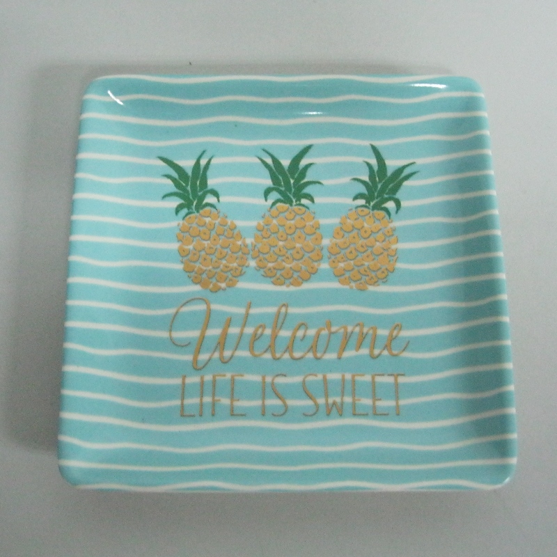 Χρυσή μεταλλική Δεκαετία Ceramic Plate Dinner Plate Decoration Plate 4.5\\